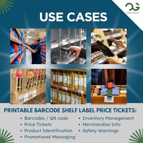OfficeGear Shelf Edge Pink Barcode Price Ticket Labels 21-up [25 Sheets - 525 Pack] 38x70mm Custom Printable A — view 7
