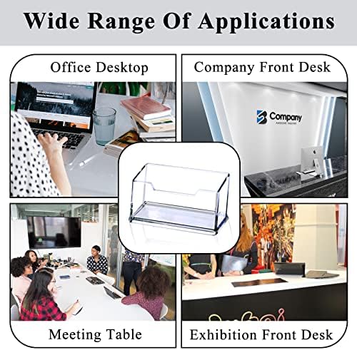 Clear Acrylic Business Card Holder, Name Card Organizer for Desk Fits — view 6