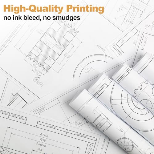 Wide Format Paper 24” x 150', 1 Roll Plotter Paper 20lb, CAD Bond Rolls on 2" Core for CAD Drawings, Projects, — view 4
