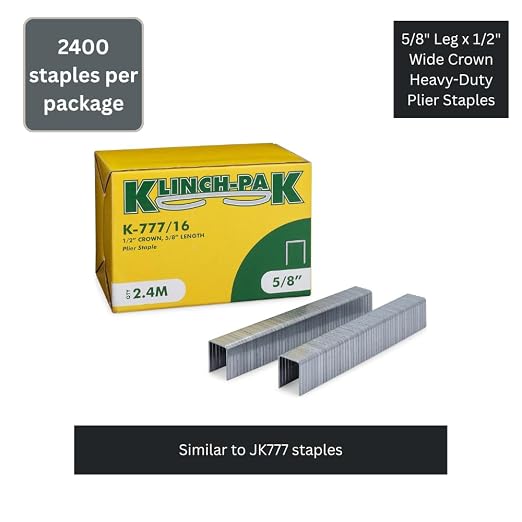 Klinch-Pak K-777/16, 5/8" Leg x 1/2" Wide Crown Heavy-Duty Galvanized Plier — view 3