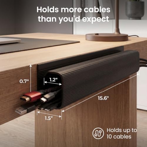 EVEO Cable Management Under Desk Kit (6 Units) - Under Desk Cable Management Cord Hider, Cable Hider Cord Mana — view 4