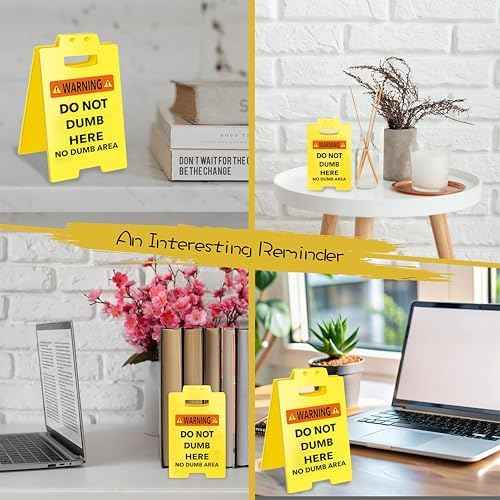 Smilelife Funny Office Cubicle Decor No Dumb Area Desk Sign Team Office Gag Gifts for Coworker Teammate Employ — view 4