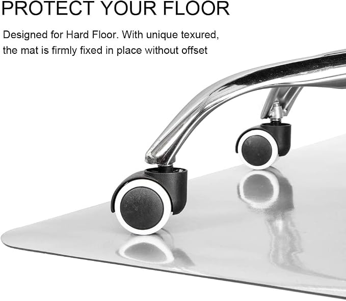 Kuyal Clear Chair mat for Hardwood Floor 36 x 55 inches Transparent Floor Mats — view 5