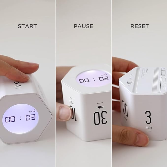 Mooas Multi-Hexagon Clock Cube, Digital Clock, Pomodoro Timer — view 3