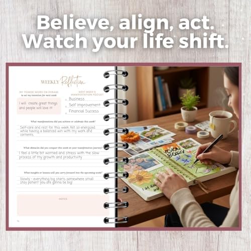 Manifestation Journal for Women, Guided 369 Method, 90-Day Planner - Pink — view 5