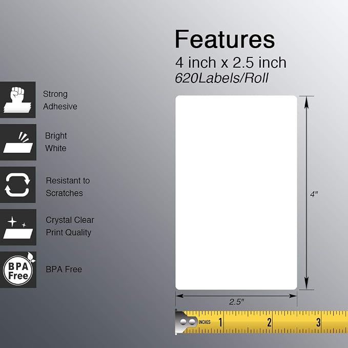 BETCKEY - 4" x 2.5" Shipping & Multipurpose Labels Compatible — view 2