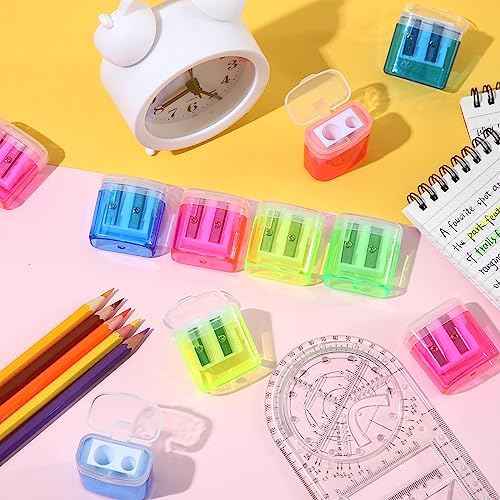 Lincia 500 Pcs Bulk Pencil Sharpeners Manual Dual Holes Handheld for Kids — view 2