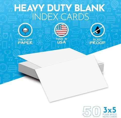 Home Advantage 3x5 Blank Index Cards - Our 50 Pack of Blank Note Cards — view 2