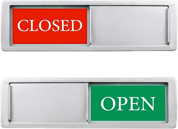 Open Closed Sign for Business Door, Open Signs privacy Slide Door Sign