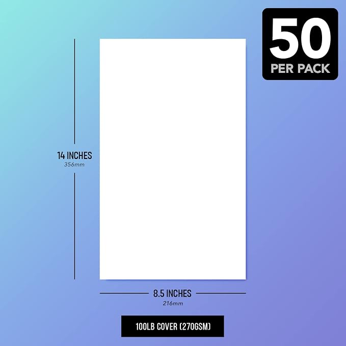 8.5 x 14 White Card Stock | Heavyweight 100lb Cover Cardstock Paper – Smooth — view 6