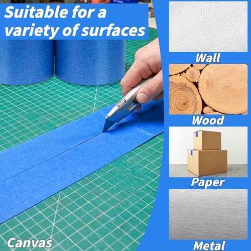 Oleitodh 12 Rolls Blue Painters Tape Bulk 2 inch x 660 Yards, Painters — view 6