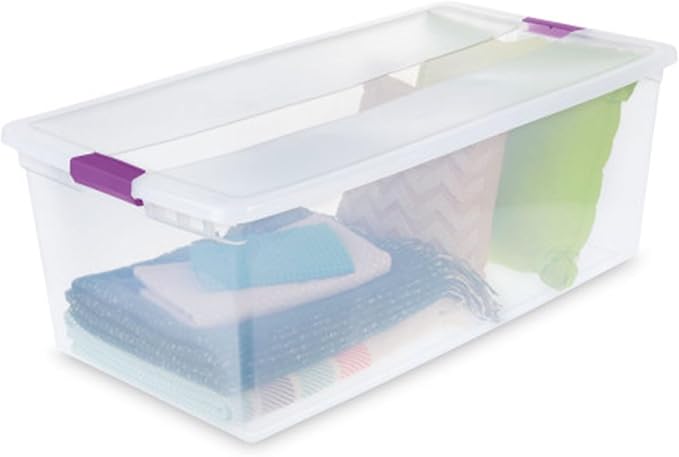 Sterilite 4-Pack 110 Quart ClearView Latch Box, Stackable Organizer Bins — view 6