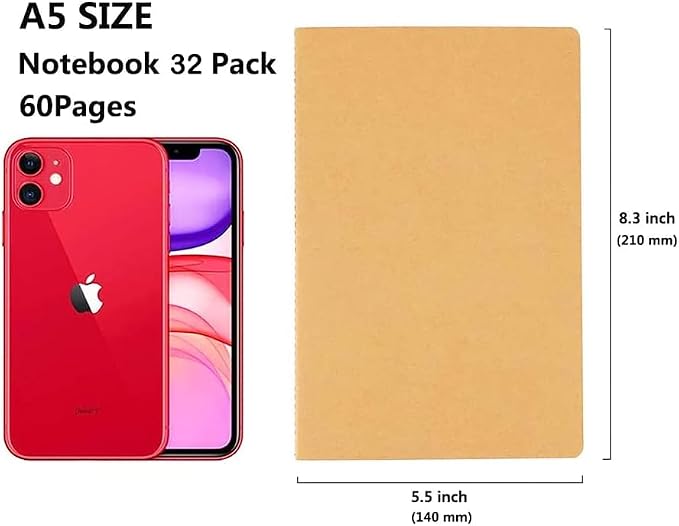 48 Pack Notebook Journals for Travelers, Students and Office, Writing Diary — view 3