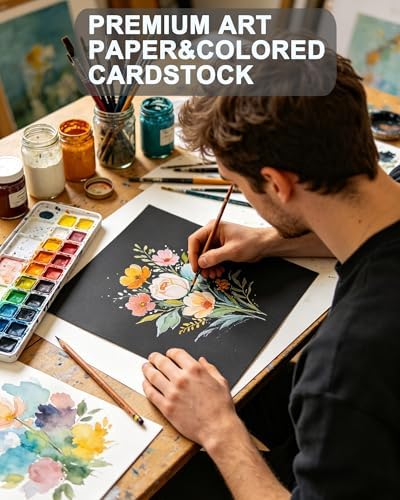 Black Cardstock, 8.5" x 11" Card Stock Colored Copy paper — view 7
