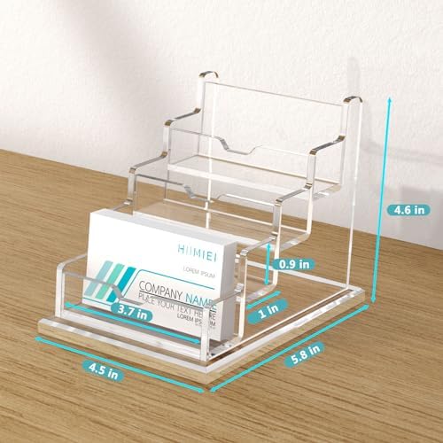HIIMIEI Acrylic Business Card Display, Multiple Card Holder for Office, Home, Restaurant - 4 Slot 4 Tier — view 6