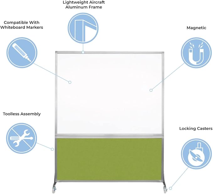 DivideWrite Mobile Whiteboard | Double Sided Dry Erase Board | Portable Office — view 4