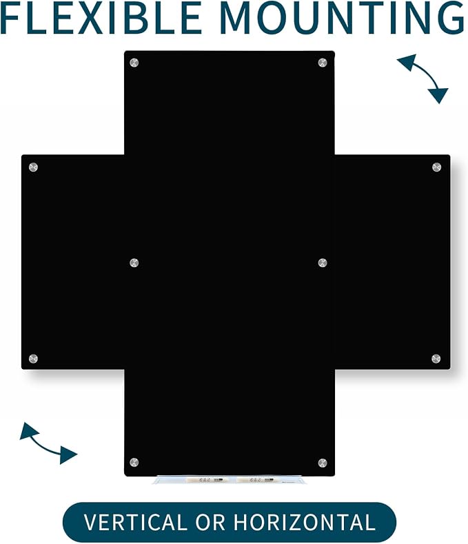 Magnetic Glass Whiteboard, Large White Board Frameless — view 7