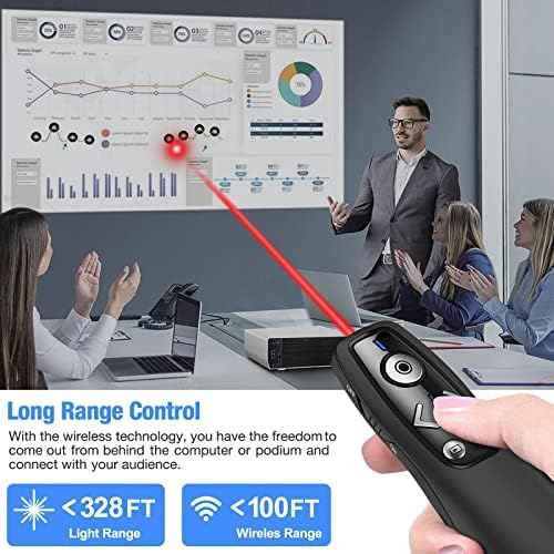 Presentation Clicker Wireless Presenter Remote for PowerPoint, RF 2.4GHz USB Powerpoint Clicker with Hyperlink — view 3
