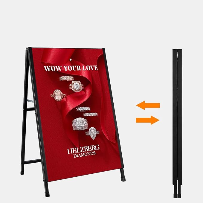 DISPLAYSWORKER Heavy Duty A-Frame Sidewalks Signs 24x36 Inch, outdoor Sandwich — view 3