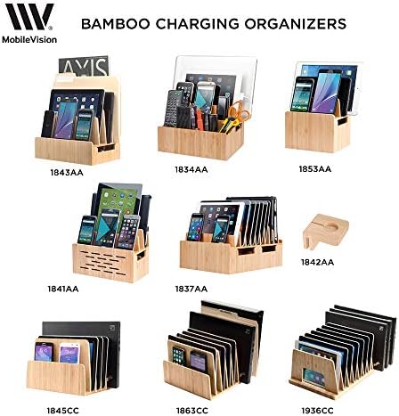 MobileVision Bamboo Multi Device Organizer for Smartphones, Tablets and Laptops, 5 Slots — view 6