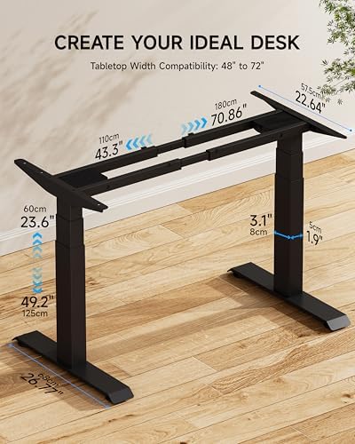 BIZUM Dual Motor 3-Stage Electric Standing Desk Frame,3 Memory Height — view 3