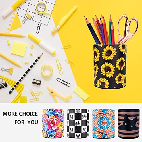 Sunflower Pen Holder, Pencil Holder Desk Organizer for Women Girls, Floral Makeup Brush Holder, Ideal Gift for — view 6