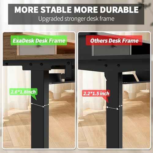 48 * 30 Inches Electric Standing Widened Desk Adjustable Height with 4 Drawers, Double Storage Shelves Stand U — view 5