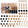 196 PCS Wooden Push Pins Thumb Tacks Decorative Push Pins for Cork Board
