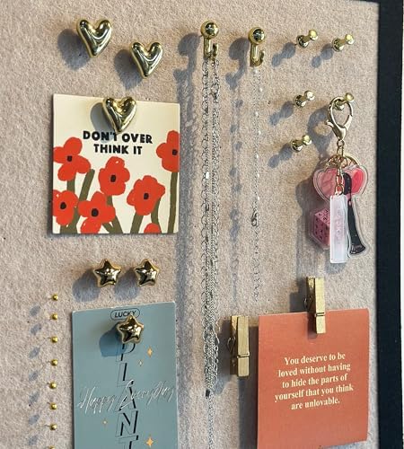 KEYDUACU 150 Pcs Gold Push Pins Set, Metal Thumb Tacks, Decorative Push Pins for Cork Board with Hook Clip, 6  — view 5