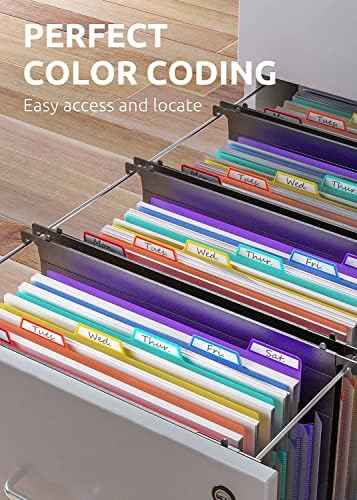 ThinkTex Plastic Expanding Hanging File Folders, 7 Innovative 1.2/'' Accordian Pockets, Large Capacity, Multi- — view 5