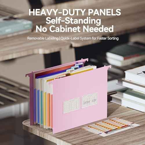 ThinkTex Plastic Expanding Hanging File Folders, 7 * 1.2" Accordion Pockets — view 5