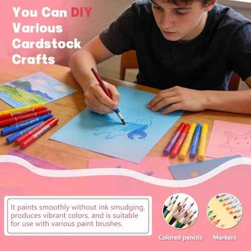 Red Cardstock 50 Sheets Construction Paper Thick Card Stock — view 5