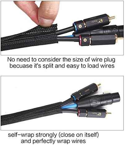 Alex Tech 10ft - 1 inch Cord Protector Wire Loom Tubing Cable Sleeve Split Sleeving For USB Cable Power Cord A — view 2