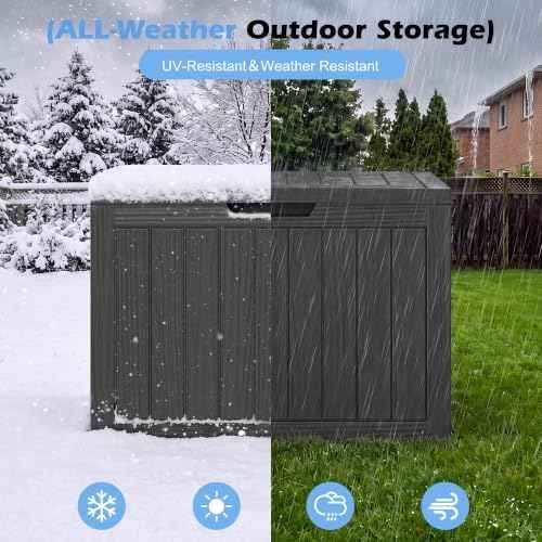 Outdoor Storage Box, 50 Gallon Resin Deck Boxes Outdoor Waterproof For Patio Furniture, Garden Tools, Pool Sup — view 4
