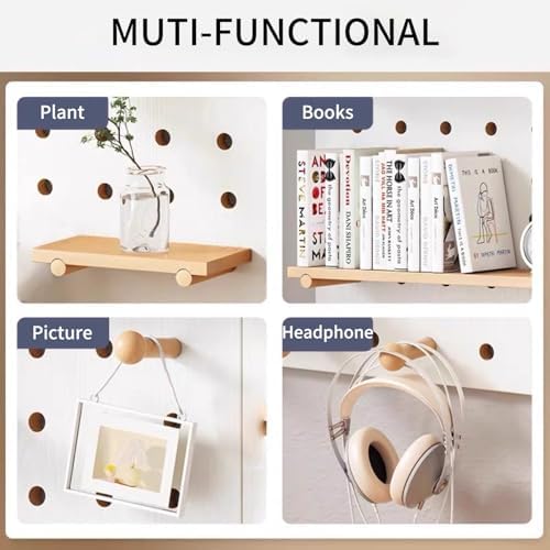 Wooden Desk Shelf Organizer with Adjustable Tiers and Side Hooks — view 5