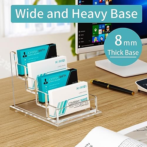 HIIMIEI Acrylic Business Card Display, Multiple Card Holder for Office, Home, Restaurant - 4 Slot 4 Tier — view 5