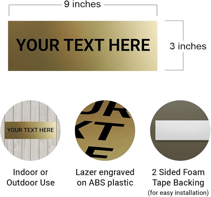 Basic Custom Personalizable Wall or Door Sign | Your Custom Message | Enter — view 3
