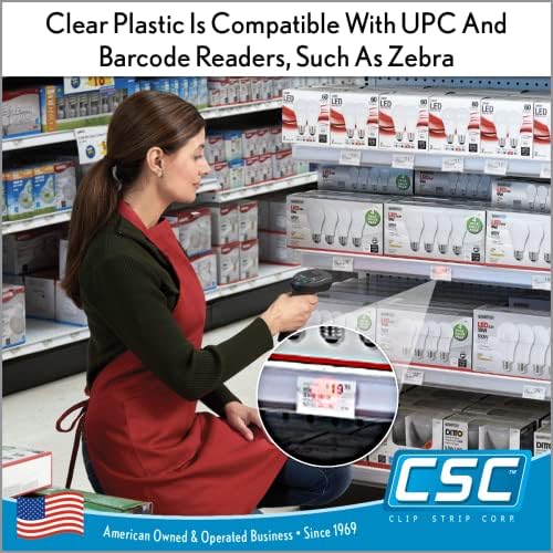 Price/Data Channel Label Holder Chips, 250 Pack, Clear Plastic Tags, 2" L x 1.25" H, 7.5 Mil Thick, Gondola Sh — view 7