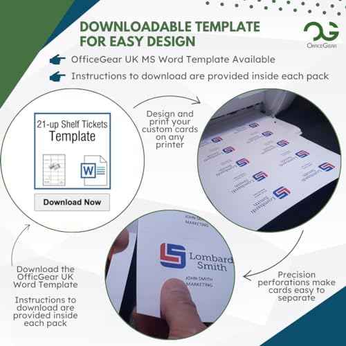 OfficeGear Shelf Edge Barcode Price Ticket Labels 21-up [55 Sheets - 1155 Pack] 38x70mm Custom Printable A4 12 — view 6