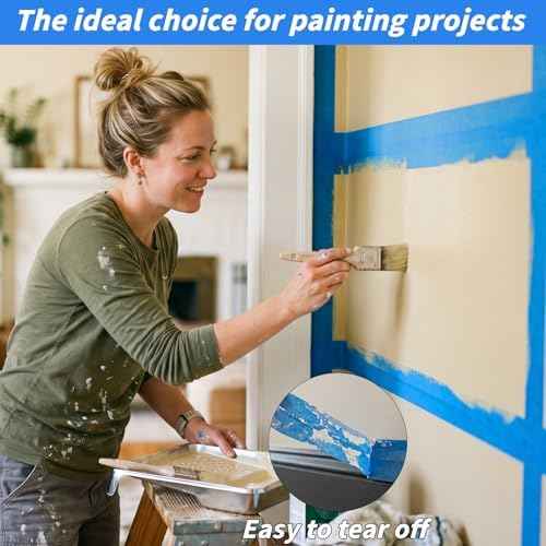 Oleitodh 12 Rolls Blue Painters Tape Bulk 2 inch x 660 Yards, Painters — view 5
