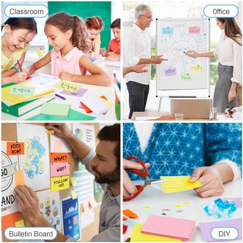 Utron 248 Sheets Colored Index Cards 3x5, Double-Sided Blank Notes Flash Cards for Studying, Note Cards 3x5 Li — view 7