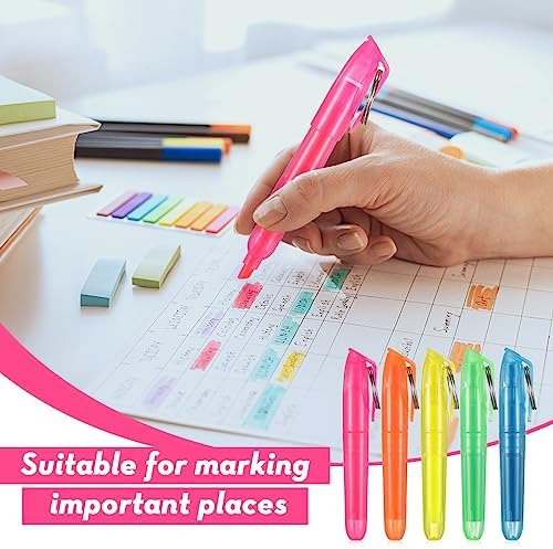 Kosiz 100 Pcs Mini Highlighters Bulk Assorted Colors with Key Ring — view 4