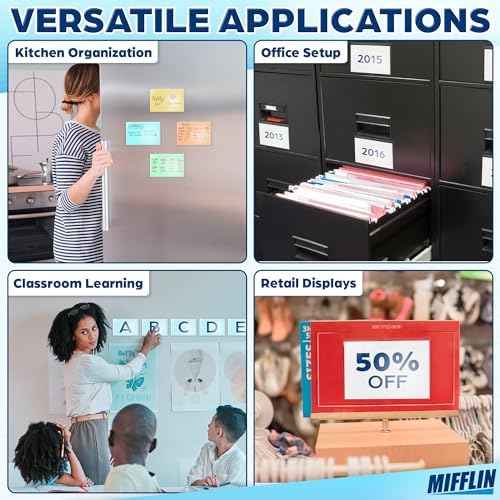 Mifflin-USA - Index Card Holder - 4x6”, 50 Pack - Clear Self-Adhesive Pockets - Label Holders for Organizing S — view 5