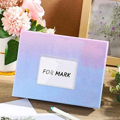 Chinco 50 Pack 3.1" x 3.9" Clear Adhesive Pockets, Index Card Pockets With Top Open Loading, Plastic Labels Ho — view 2