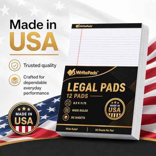 Legal Pads 8.5 x 11.75 Inch Wide Ruled Writing Pads, 12 Pack Note Pads — view 5