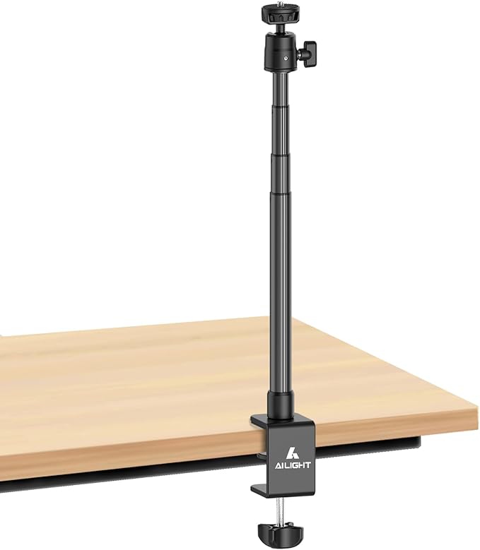 Ailight Camera Desk Mount Webcam Stand, Adjustable Table Camera Stand