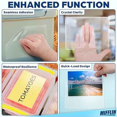 Mifflin-USA - Index Card Holder - 4x6”, 50 Pack - Clear Self-Adhesive Pockets - Label Holders for Organizing S — view 2