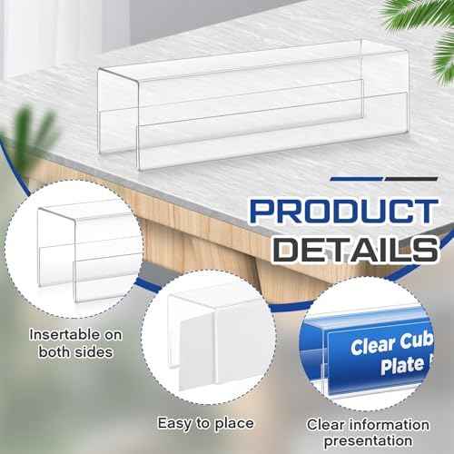 Cinnvoice 10 Pcs 2.25 Inch Cubicle Name Plate Holders Bulk Clear Double Sided Name Sign Tags for Home Library  — view 4