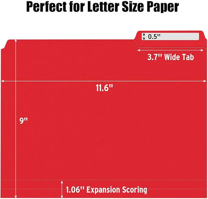 36 Pack Plastic File Folders Colored — view 7