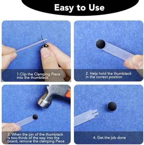 50 PCS Flat Push Pins for Cork Board, Black Metal Thumb Tacks for Wall Picture Photo Hanging, Board Posters Bu — view 3